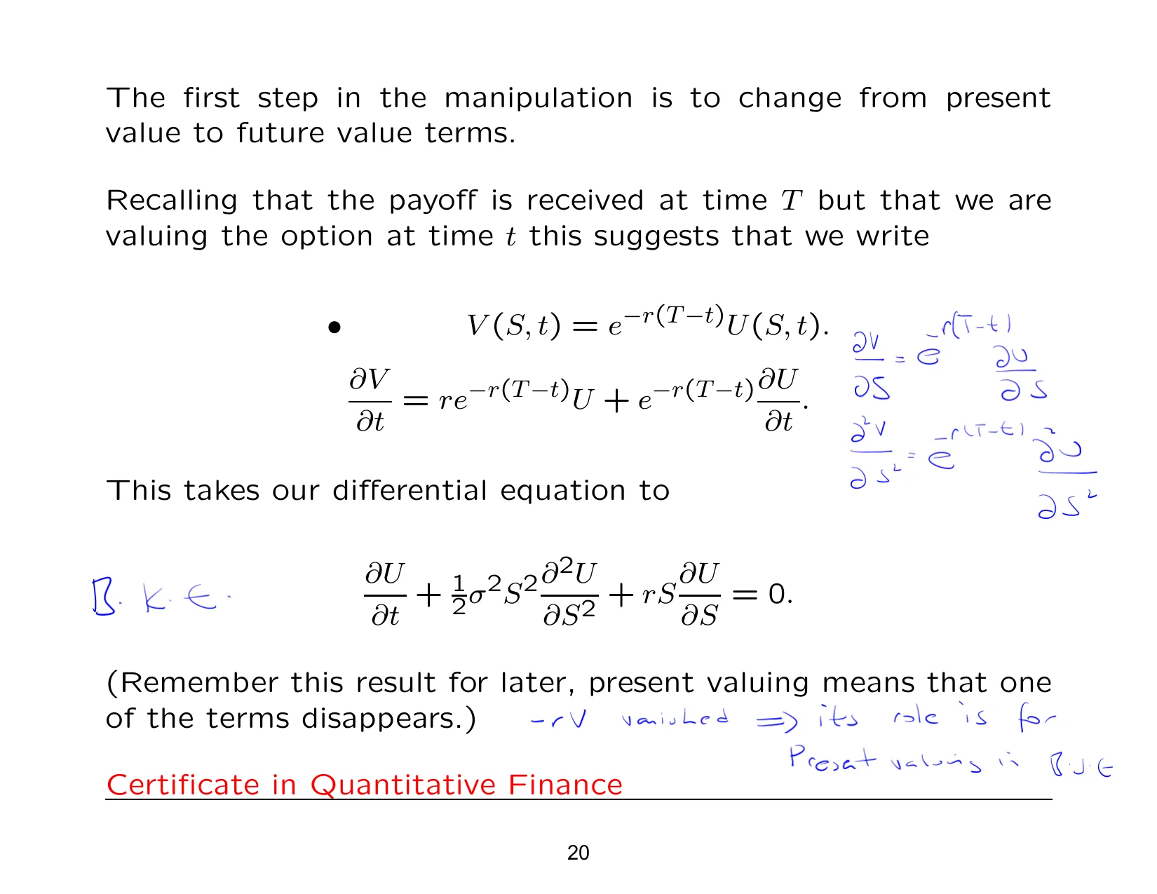 The ﬁrst step in the manipulation is to change from present — with the lecturer's notes