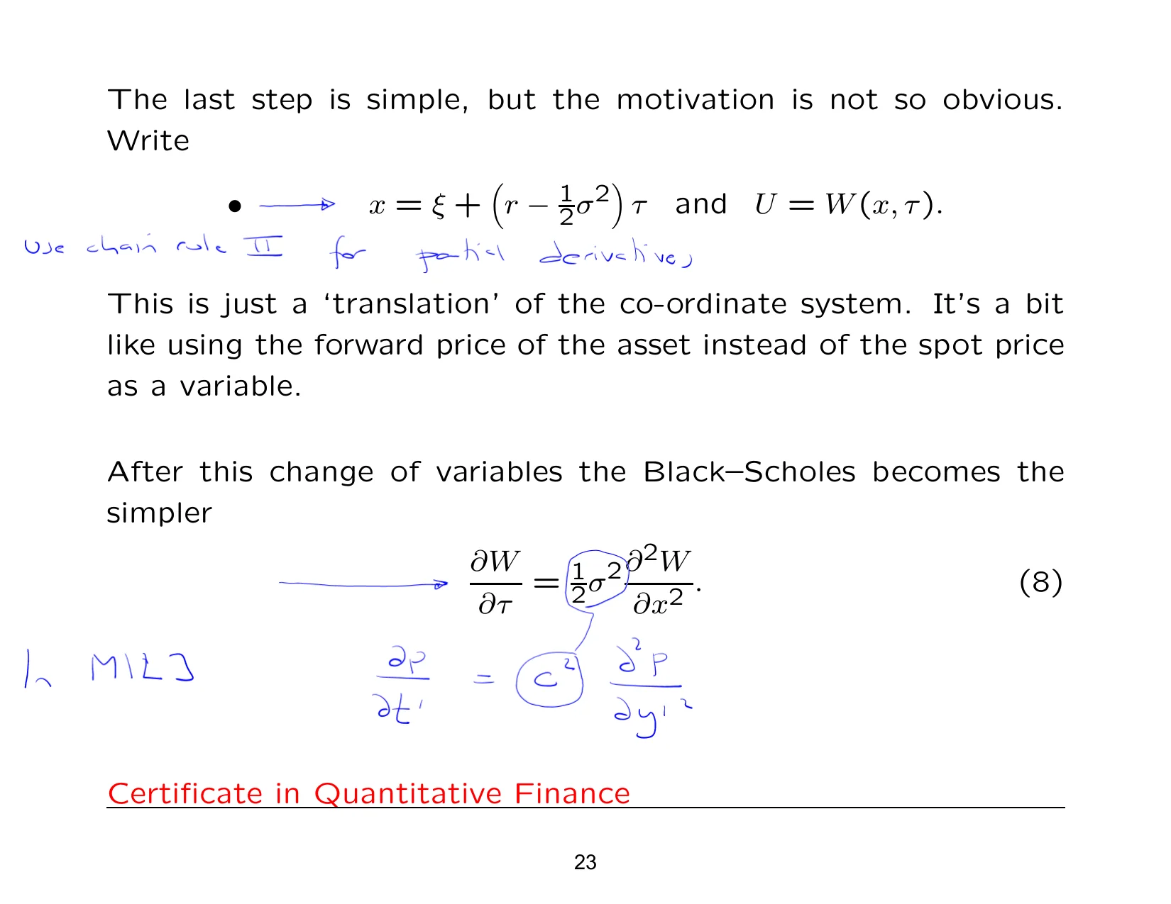 The last step is simple, but the motivation is not so obvious. — with the lecturer's notes