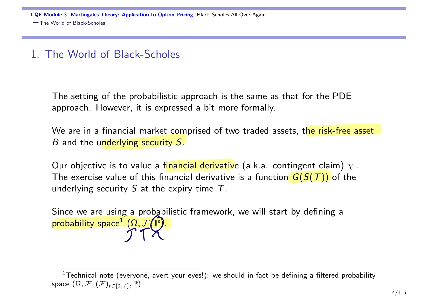 CQF Module 3 Martingales Theory: Application to Option Pricing Black-Scholes All Over Again — with the lecturer's notes
