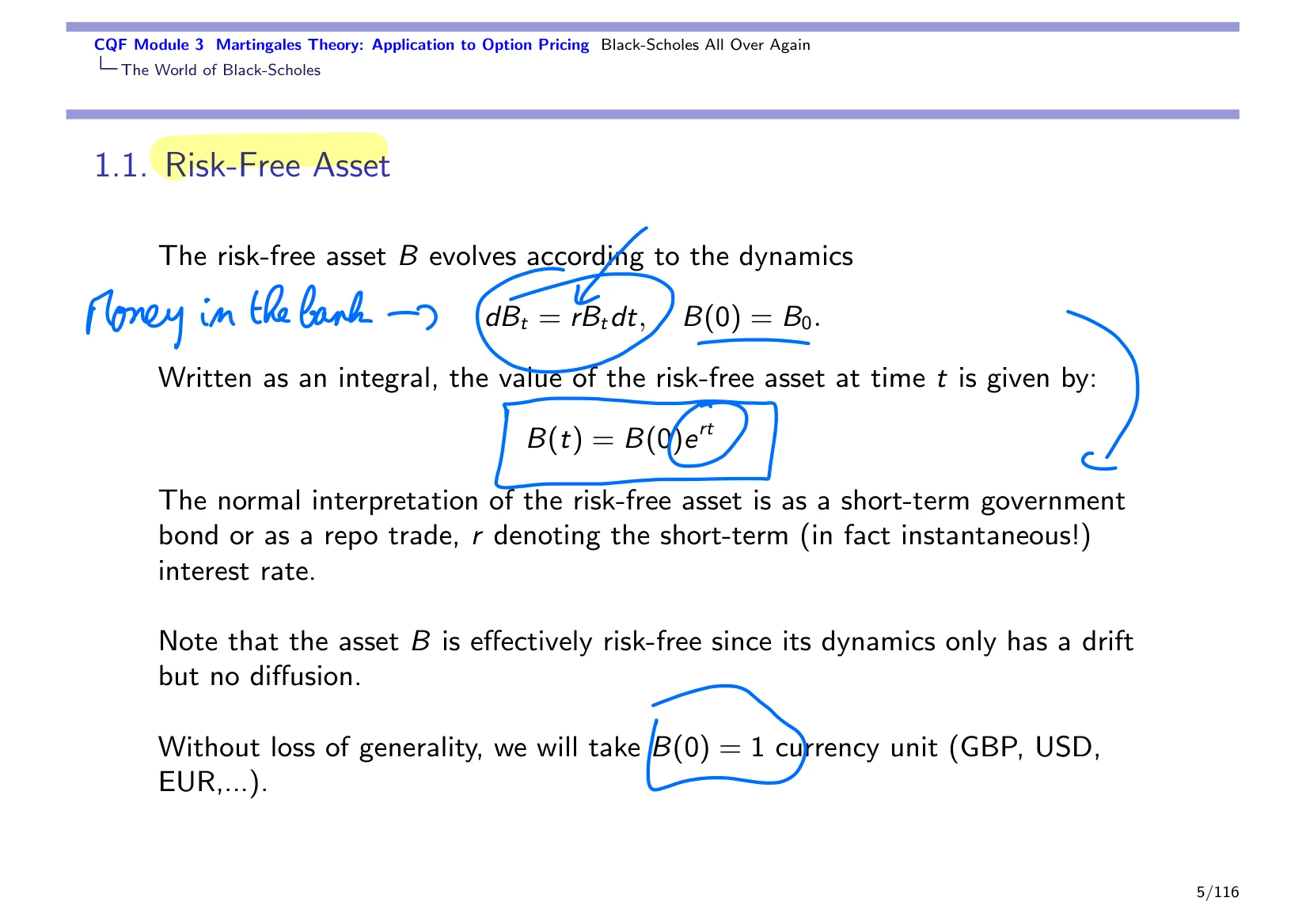 CQF Module 3 Martingales Theory: Application to Option Pricing Black-Scholes All Over Again — with the lecturer's notes