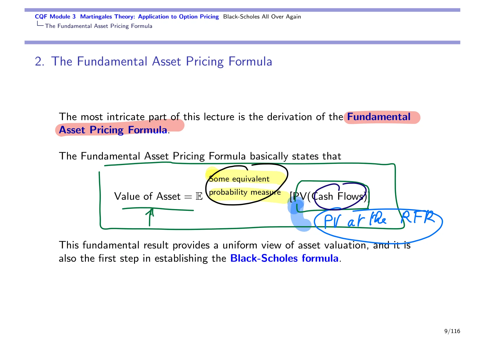 CQF Module 3 Martingales Theory: Application to Option Pricing Black-Scholes All Over Again — with the lecturer's notes