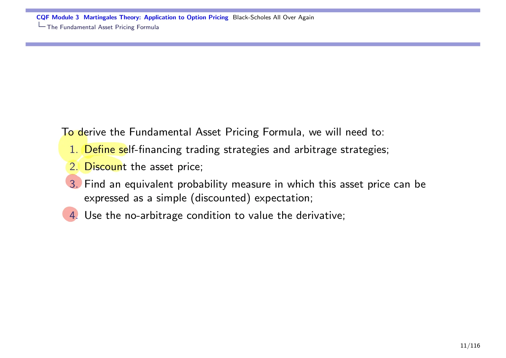 CQF Module 3 Martingales Theory: Application to Option Pricing Black-Scholes All Over Again — with the lecturer's notes