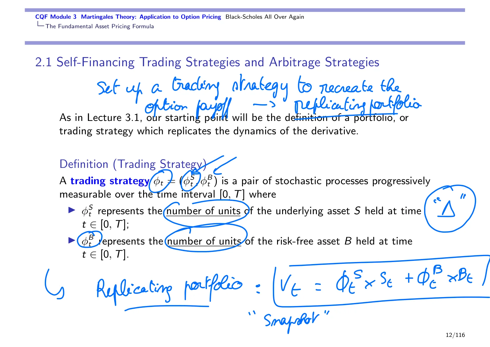 CQF Module 3 Martingales Theory: Application to Option Pricing Black-Scholes All Over Again — with the lecturer's notes