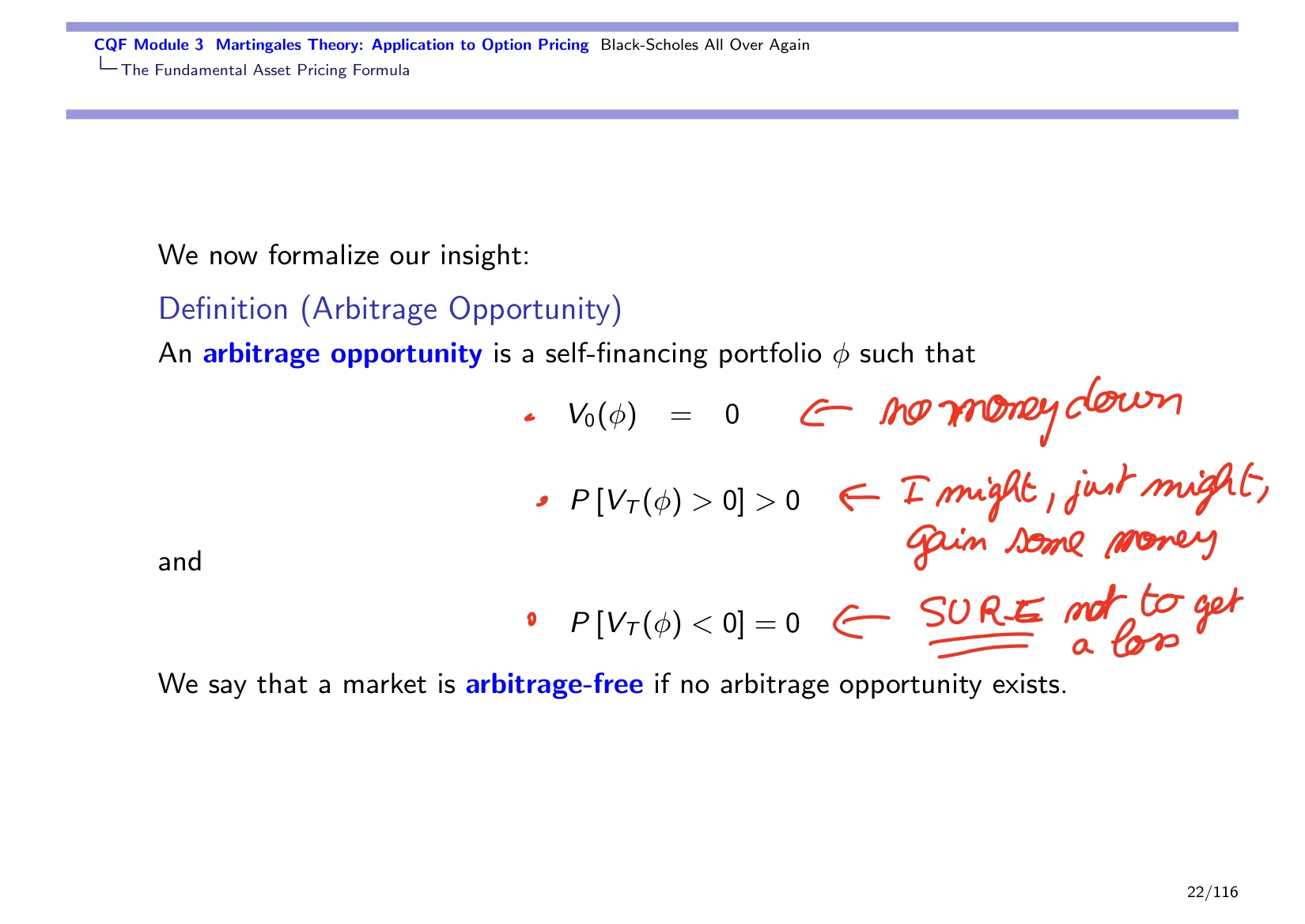 CQF Module 3 Martingales Theory: Application to Option Pricing Black-Scholes All Over Again — with the lecturer's notes