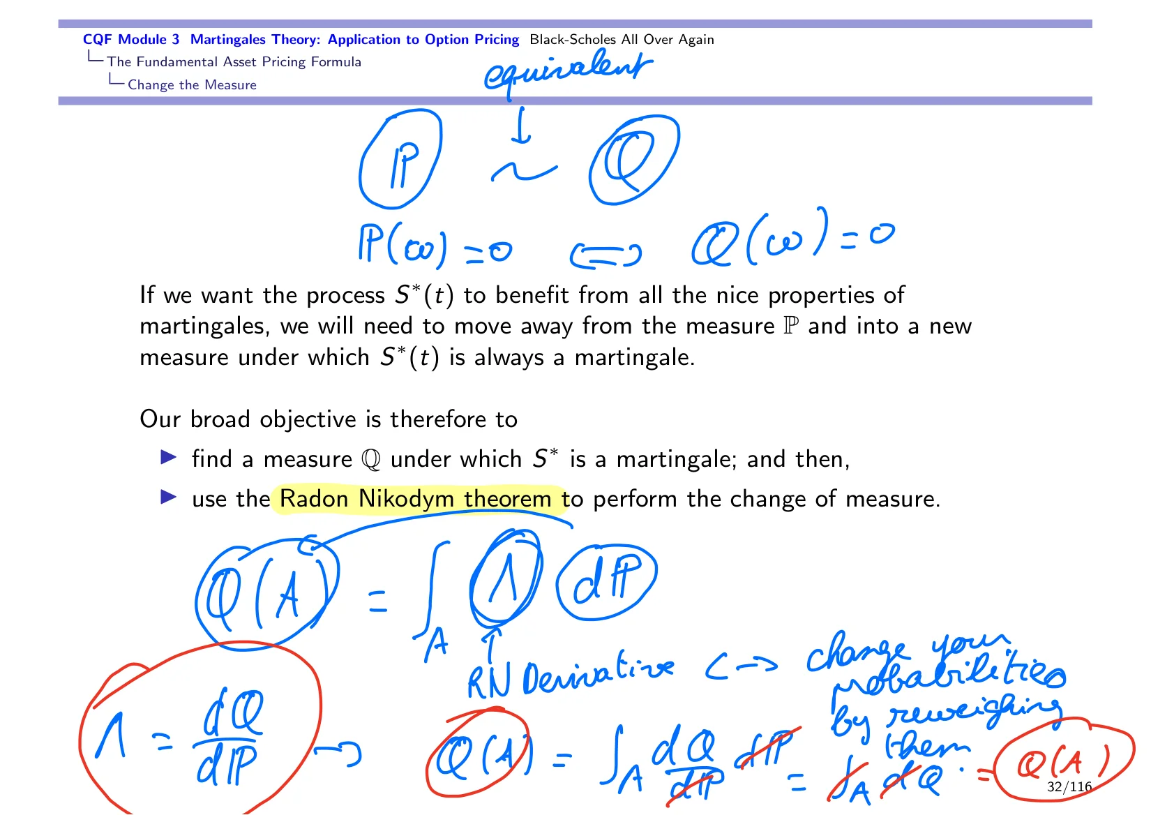 CQF Module 3 Martingales Theory: Application to Option Pricing Black-Scholes All Over Again — with the lecturer's notes