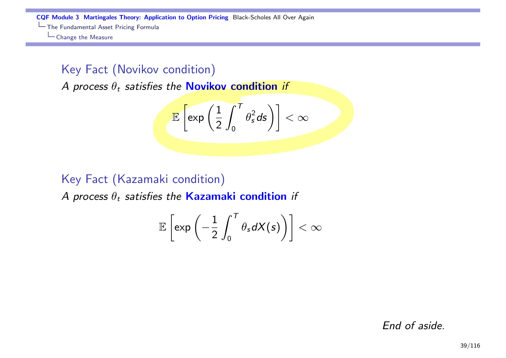 CQF Module 3 Martingales Theory: Application to Option Pricing Black-Scholes All Over Again — with the lecturer's notes