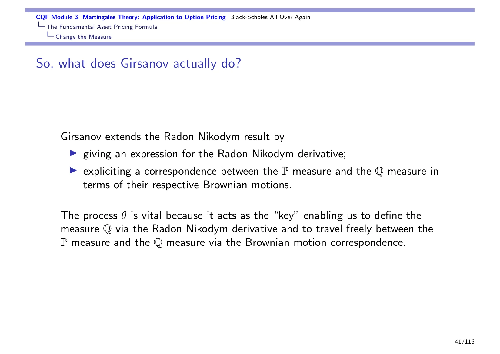 CQF Module 3 Martingales Theory: Application to Option Pricing Black-Scholes All Over Again — with the lecturer's notes
