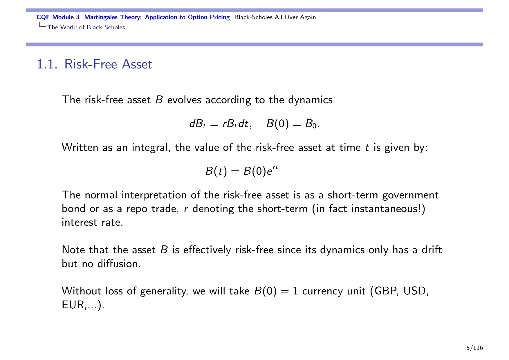 CQF Module 3 Martingales Theory: Application to Option Pricing Black-Scholes All Over Again