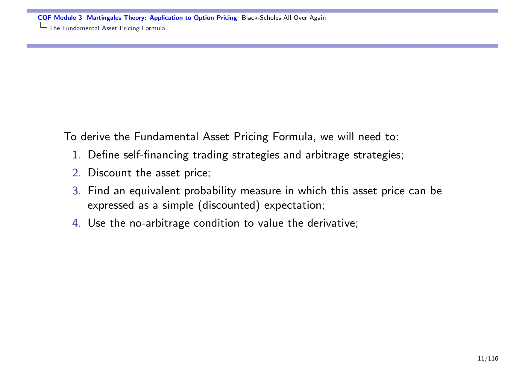 CQF Module 3 Martingales Theory: Application to Option Pricing Black-Scholes All Over Again