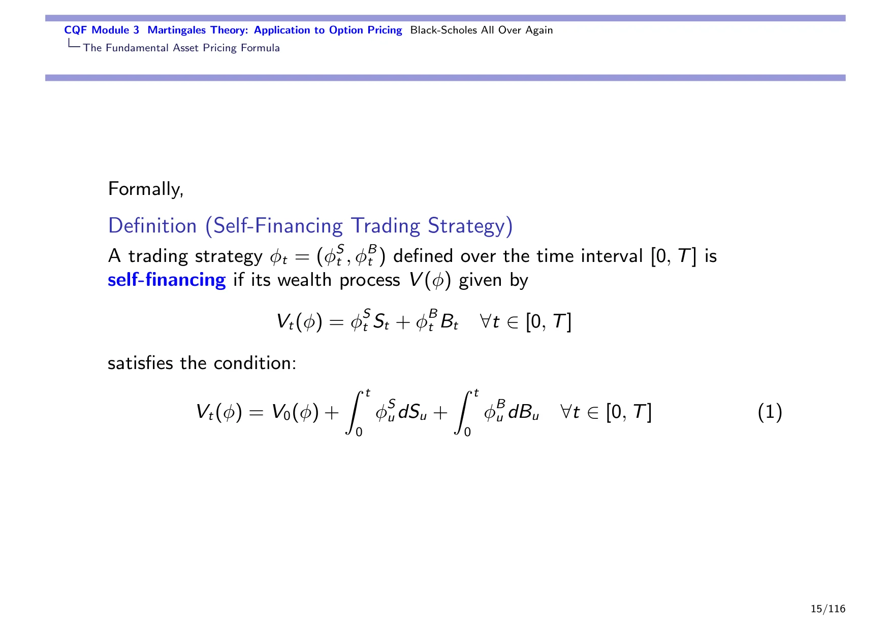 CQF Module 3 Martingales Theory: Application to Option Pricing Black-Scholes All Over Again