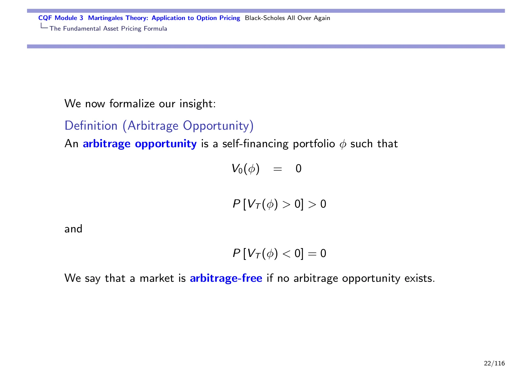CQF Module 3 Martingales Theory: Application to Option Pricing Black-Scholes All Over Again