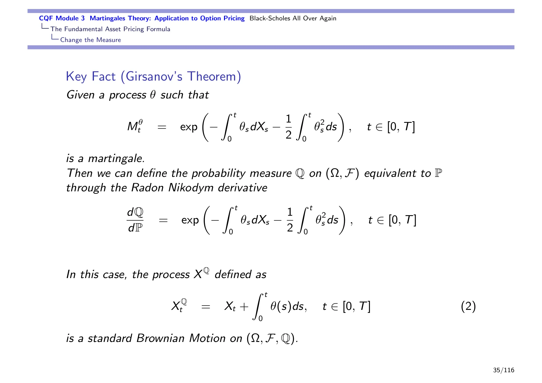 CQF Module 3 Martingales Theory: Application to Option Pricing Black-Scholes All Over Again